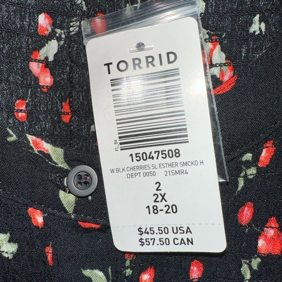 Torrid Black and Red Floral Blouse - Picture 6 of 6